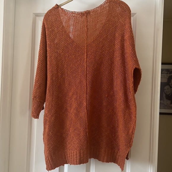 Beautiful lightweight Short Sleeve Sweater Rust Color by Blue B - Picture 3 of 4